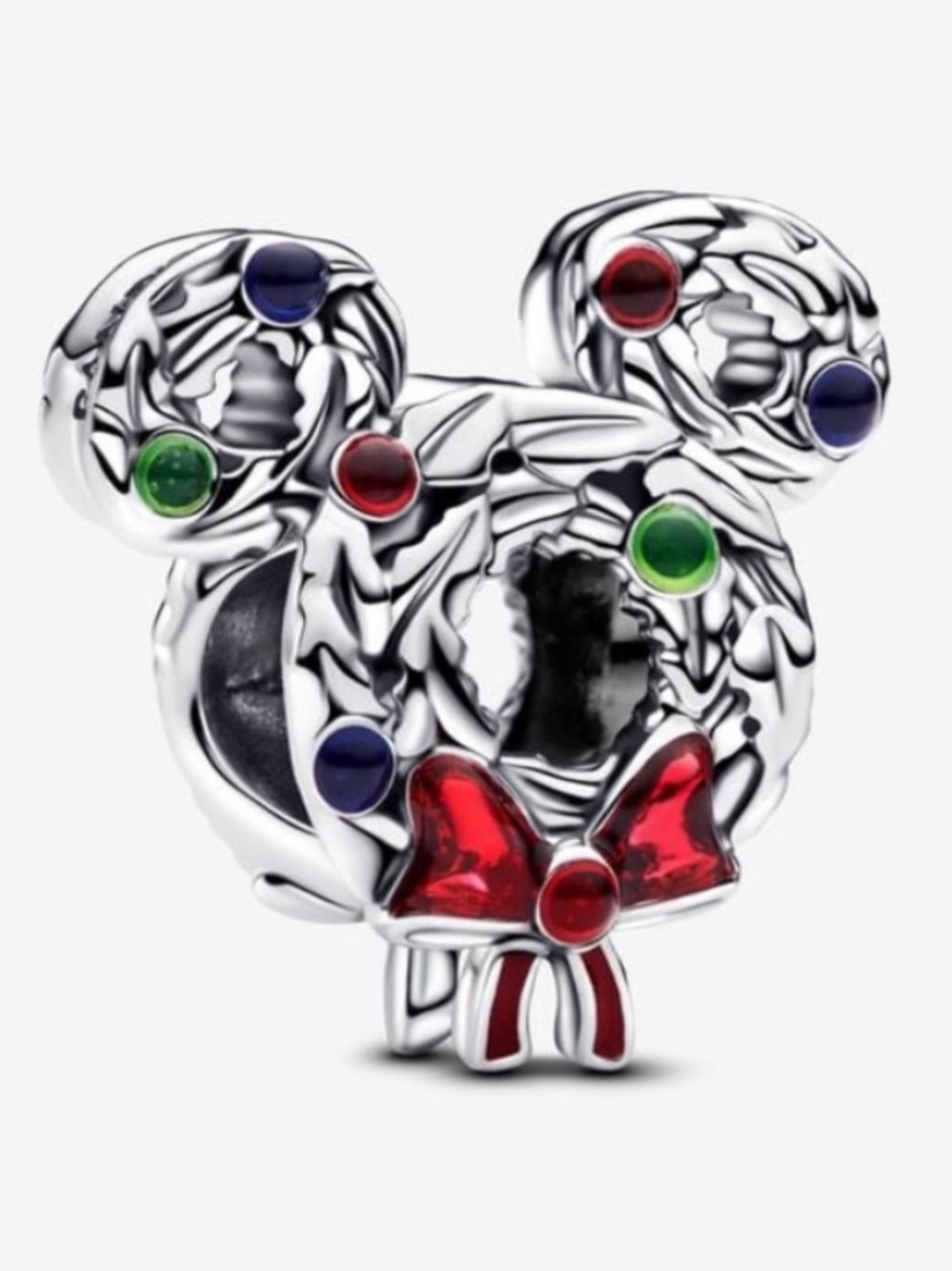 NWOT Disney Mickey Mouse Christmas Wreath Charm Sterling Silver 925